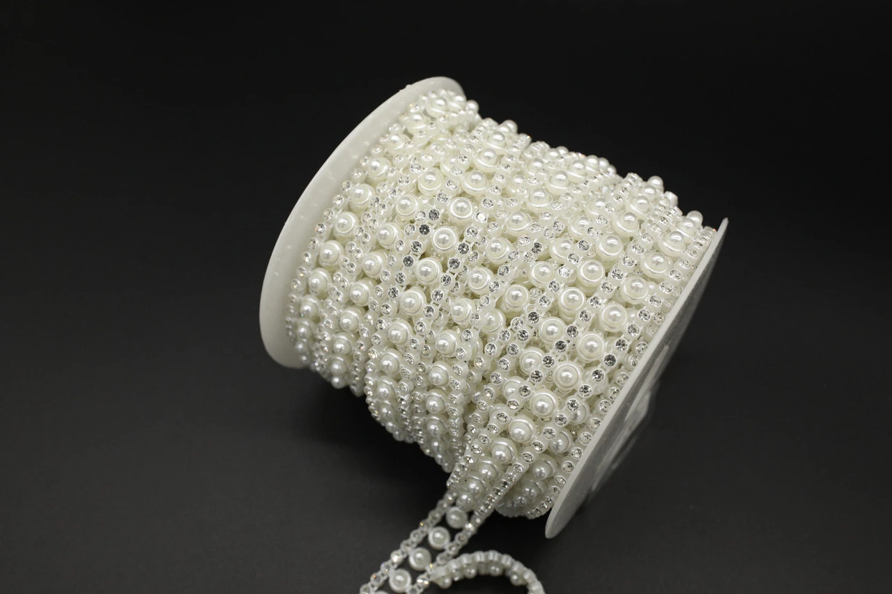 Лента из бусин, 13мм, Цвет «белый» - 2