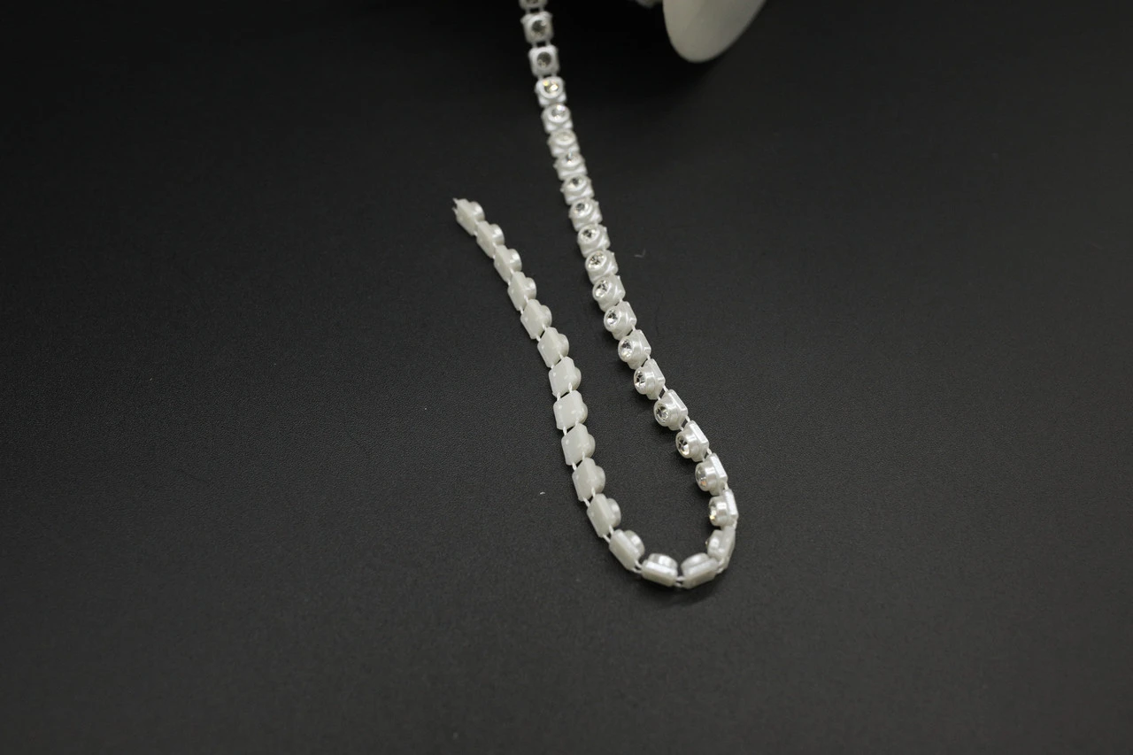 Лента из бусин, 6мм, Цвет «белый» - 2