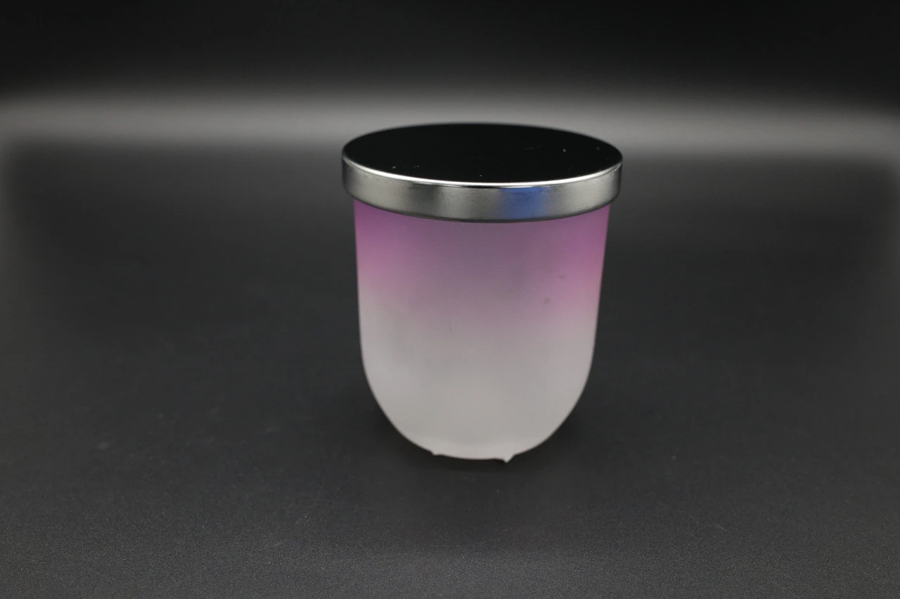 Стеклянная банка для свечей с металлической крышкой, 82х71мм, Цвет «розовый», 150мл