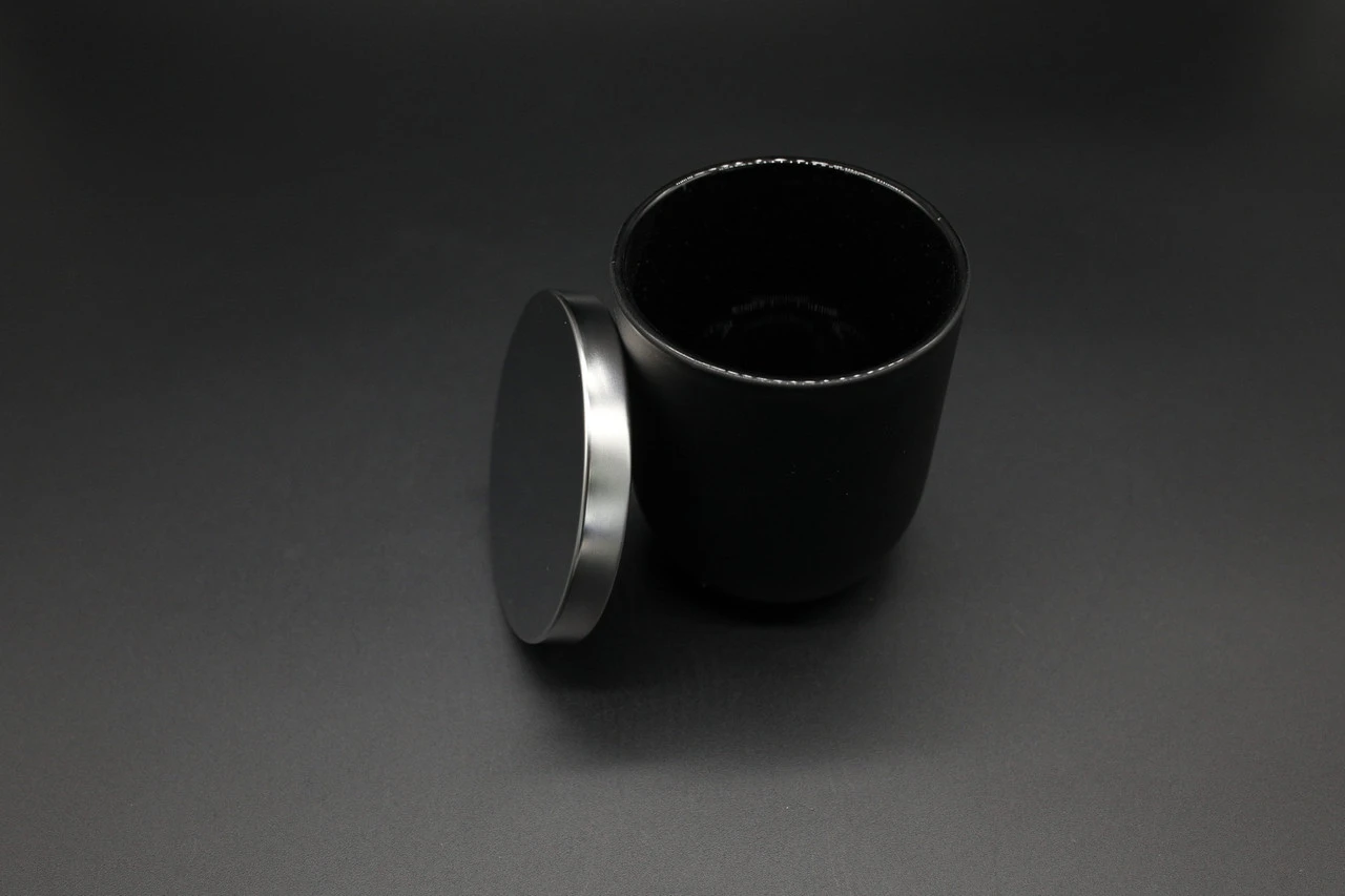 Стеклянная банка для свечей с металлической крышкой, 80х68мм, Цвет «черный», 140 мл