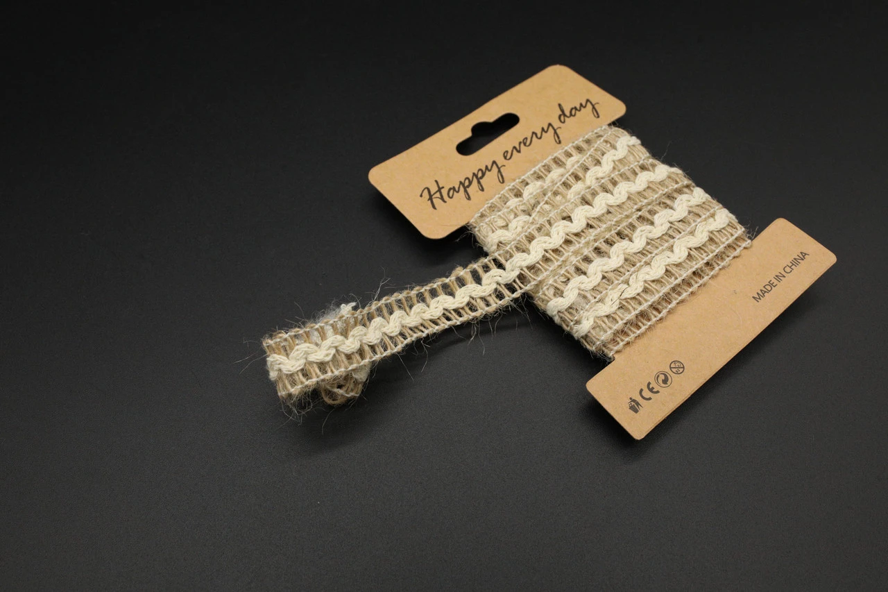 Мішковина декоративна, 15мм, 1м, Колір "коричневий" - 2