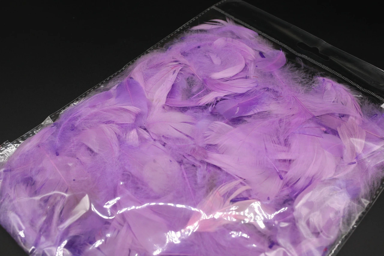 Наповнювач декоративний, Пір'я, Колір "фіолетовий", 10грам