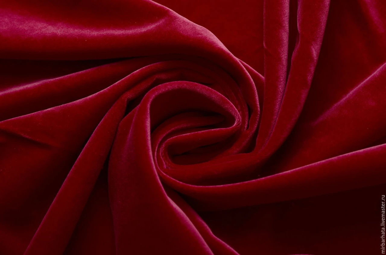 Тканина Оксамит, 240гр/1м², Колір "червоний"