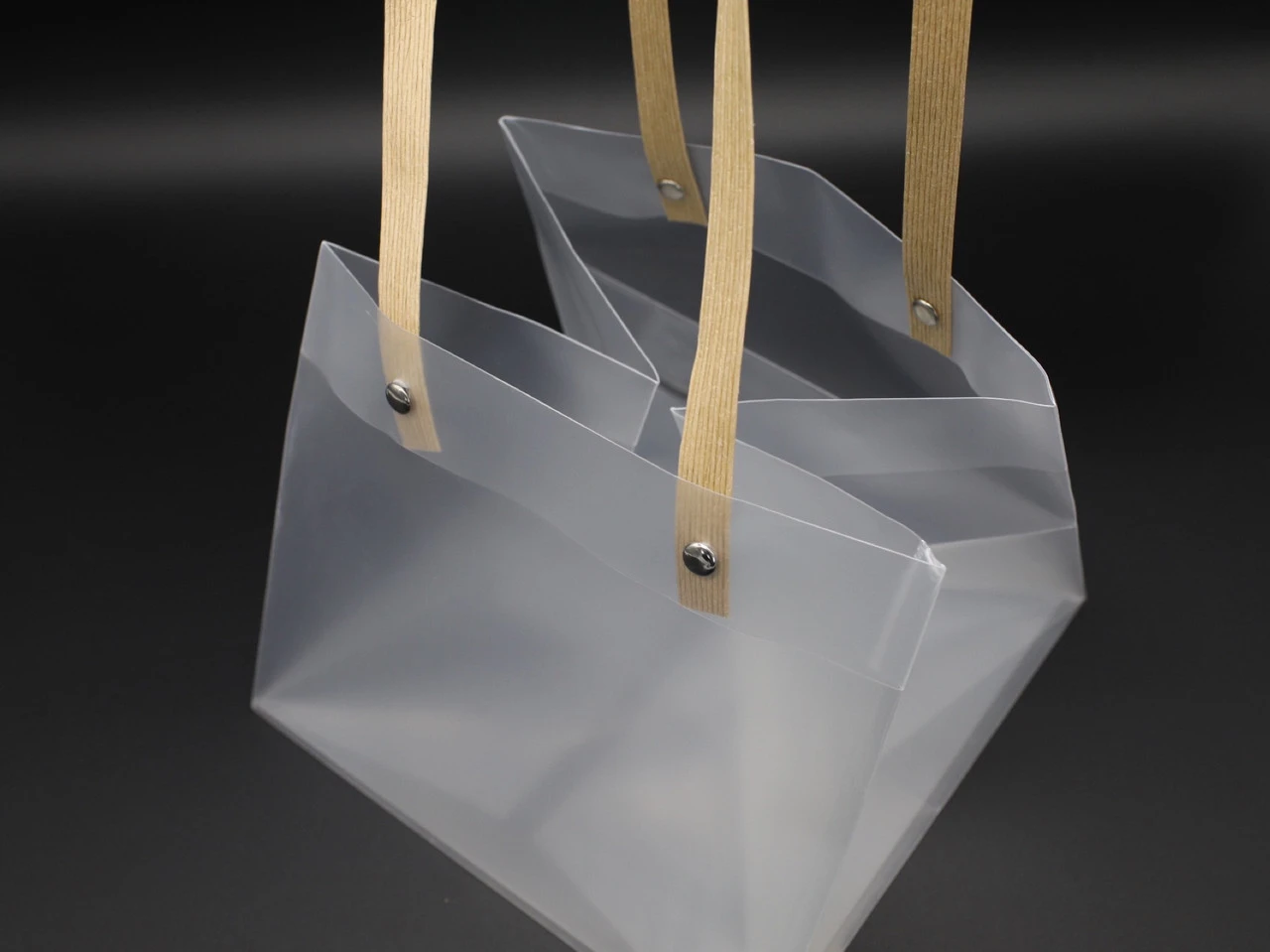 Коробка подарочная для цветов с ручками, 15х18х18см, Прозрачный - 2