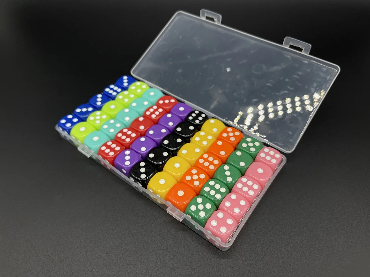 Набір гральних кубиків пластикових, 16мм, 50шт, Колір "різнокольоровий" - 2