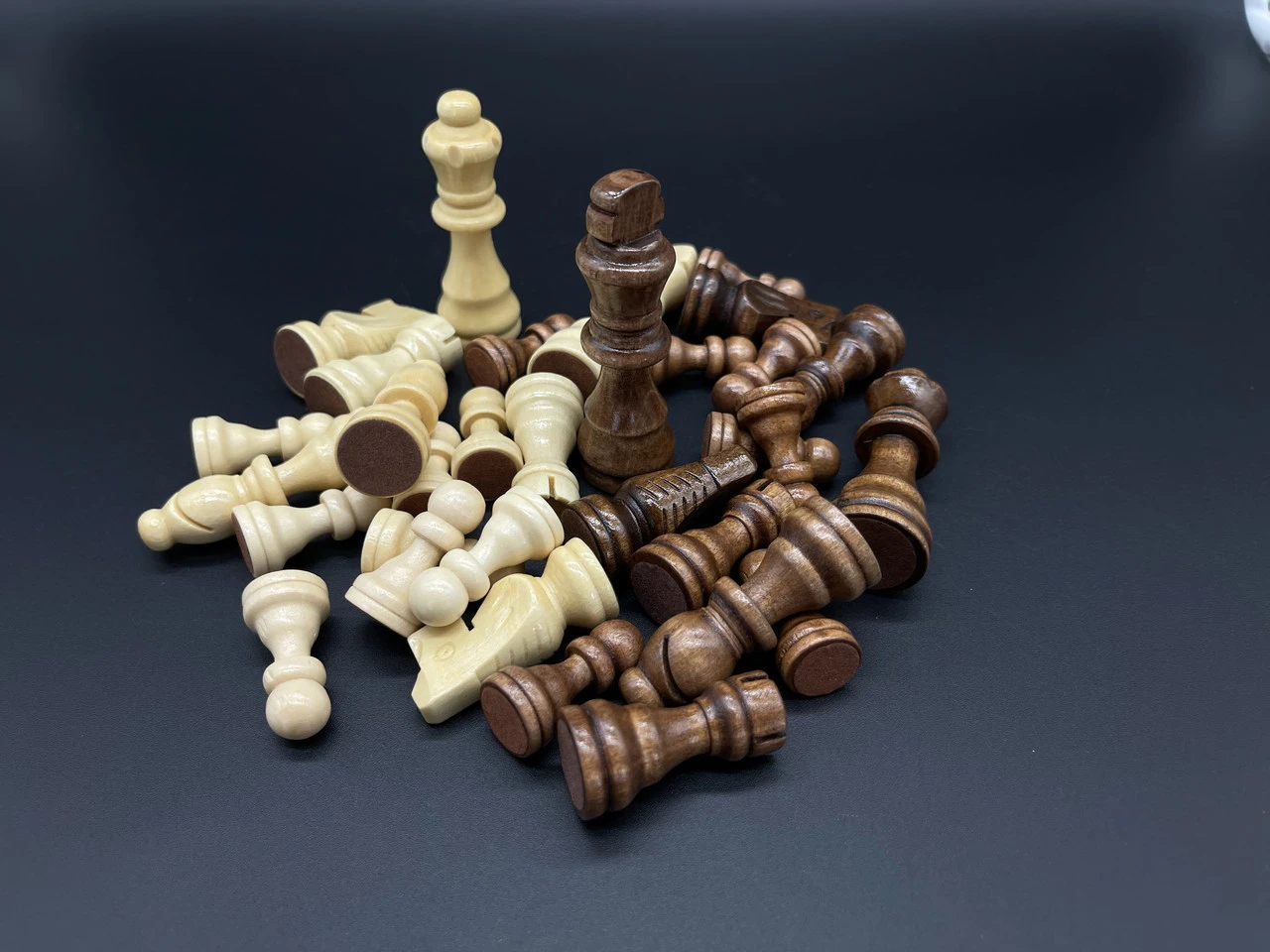 Комплект дерев'яних шахових фігур, 32шт, Колір "дерево"