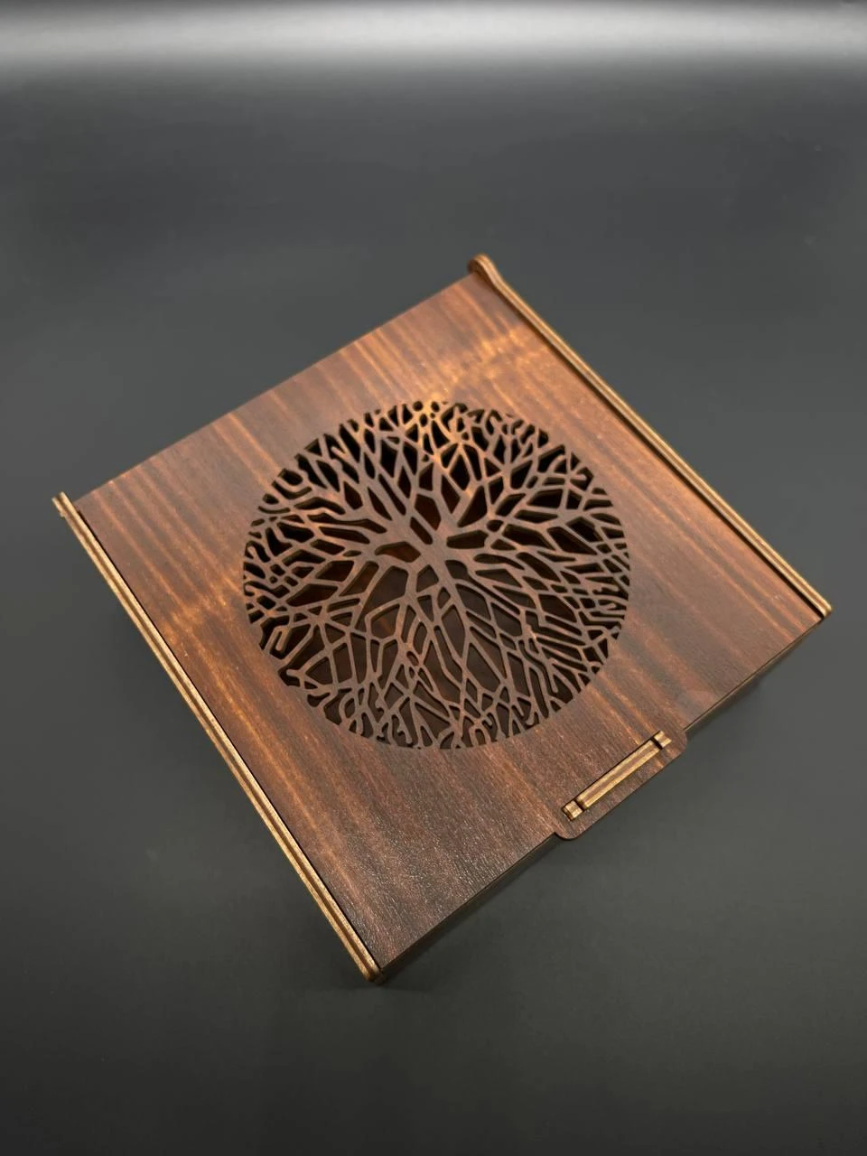 Купюрниця з фанери у формі скрині, 18х18х7см, Колір "коричневий"