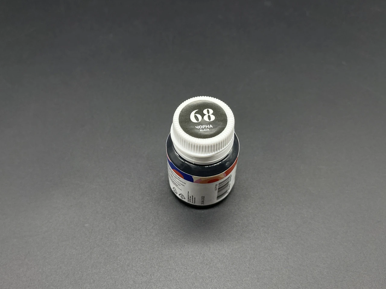 Акрилова фарба глянцева, вологостійка, 20мл, Колір "чорний" - 2