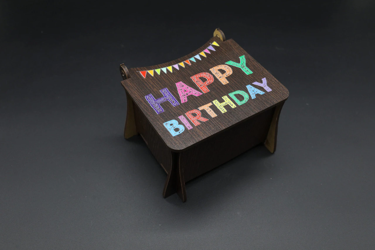 Музыкальная шкатулка «Happy Birthday», 12х10х8см, Цвет «коричневый»