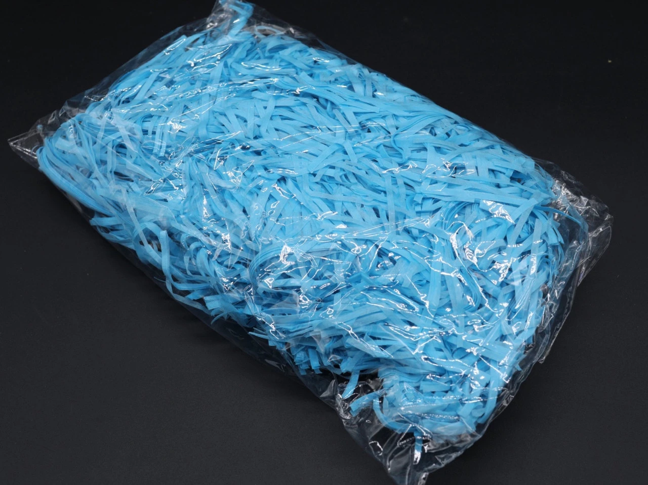Наповнювач декоративний, Паперова стружка, Колір "блакитний", 100грам