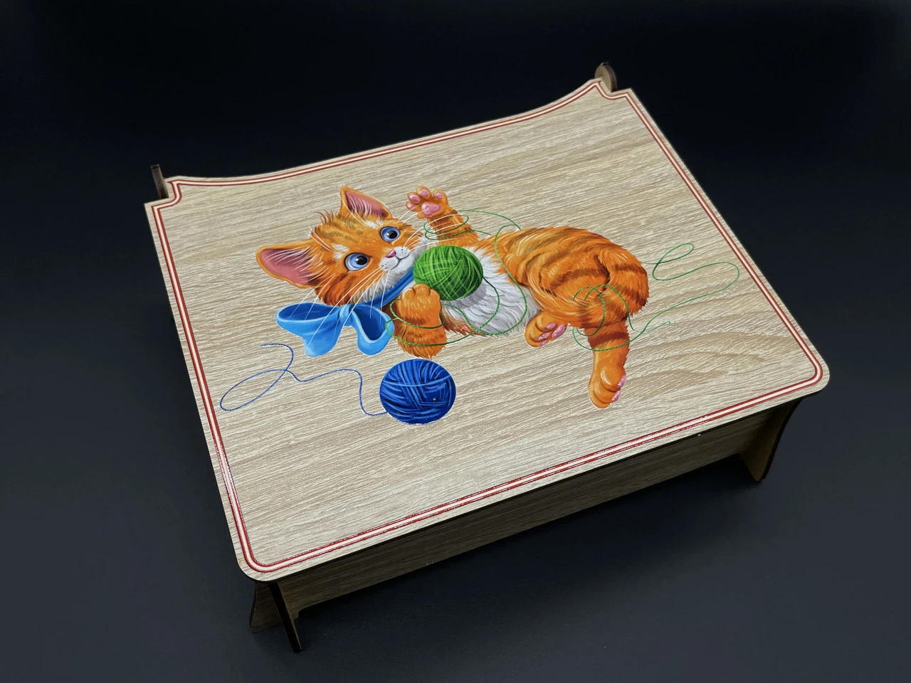 Скринька декоративна органайзер з дерева, під декупаж, 22х18х7см, Колір "дерево"