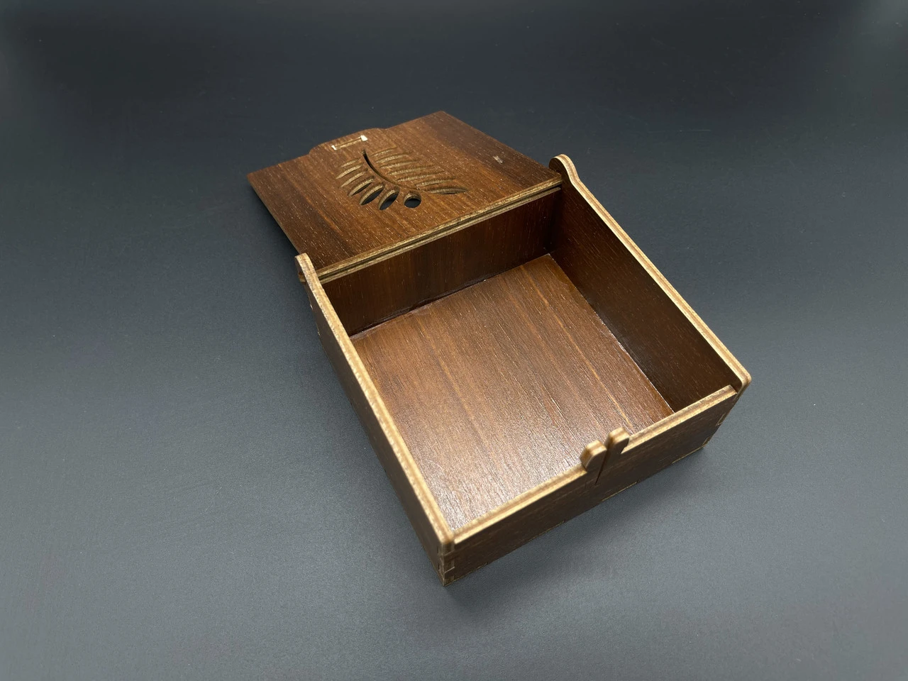 Купюрниця з фанери у формі скрині, 11х11х5см, Колір "коричневий" - 2