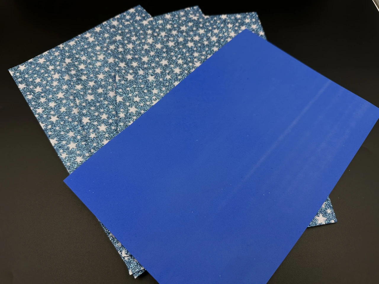 Фетр декоративный листовой глиттерный, 2мм, 30х20см, Цвет «синий» - 2