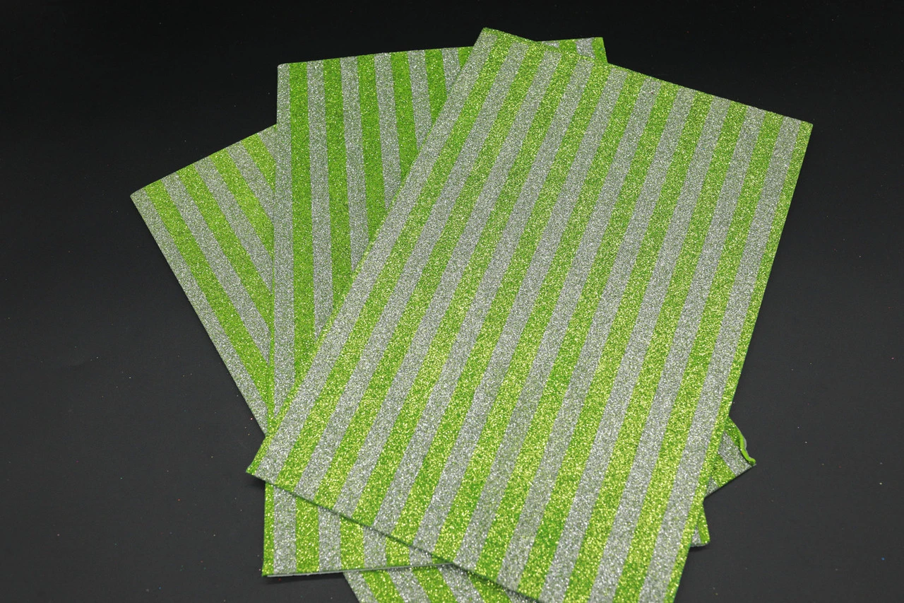 Фетр декоративный листовой глиттерный, 2мм, 30х20см, Цвет «салатовый»