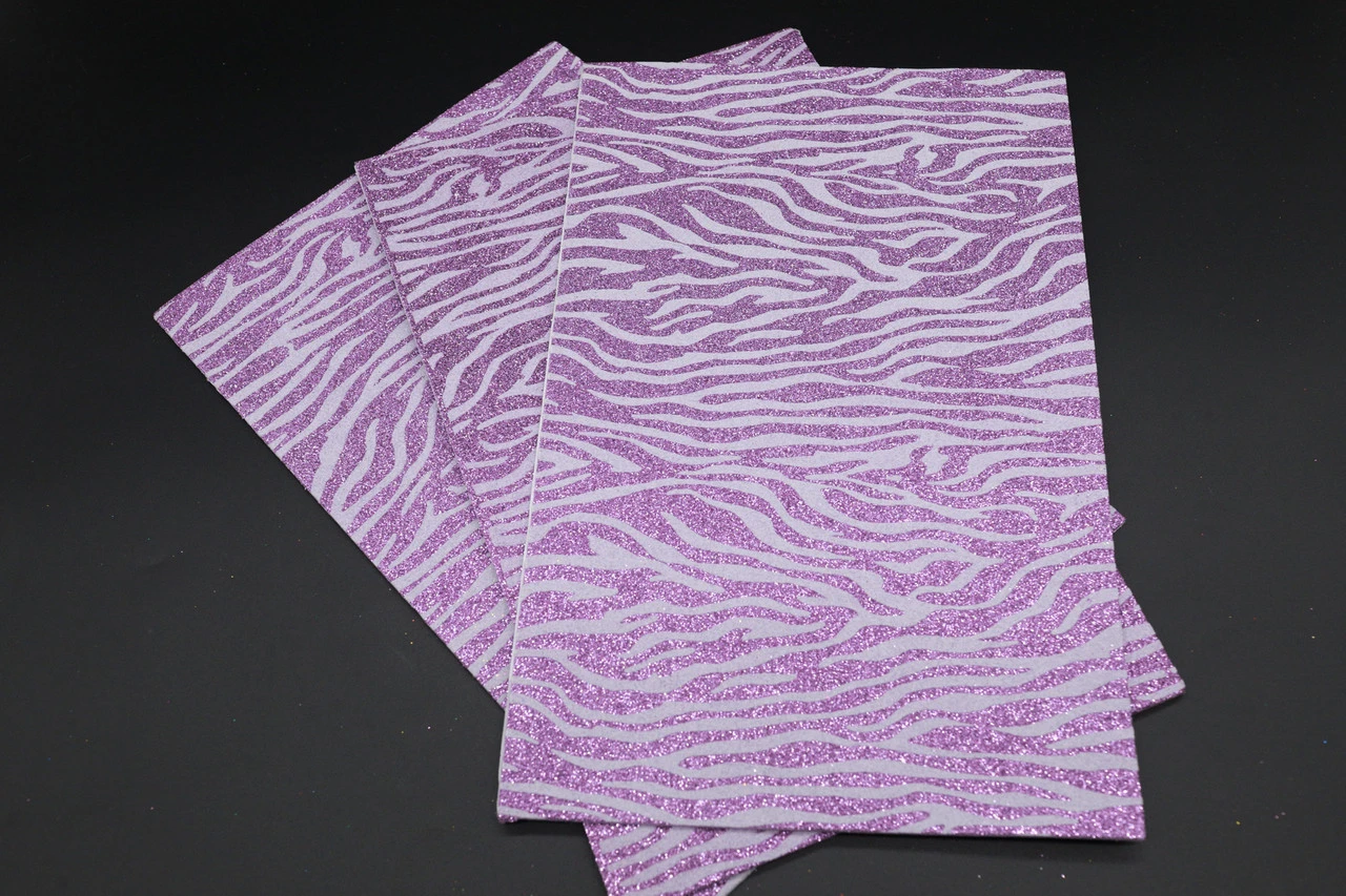 Фетр декоративный листовой глиттерный, 2мм, 30х20см, Цвет «фиолетовый»