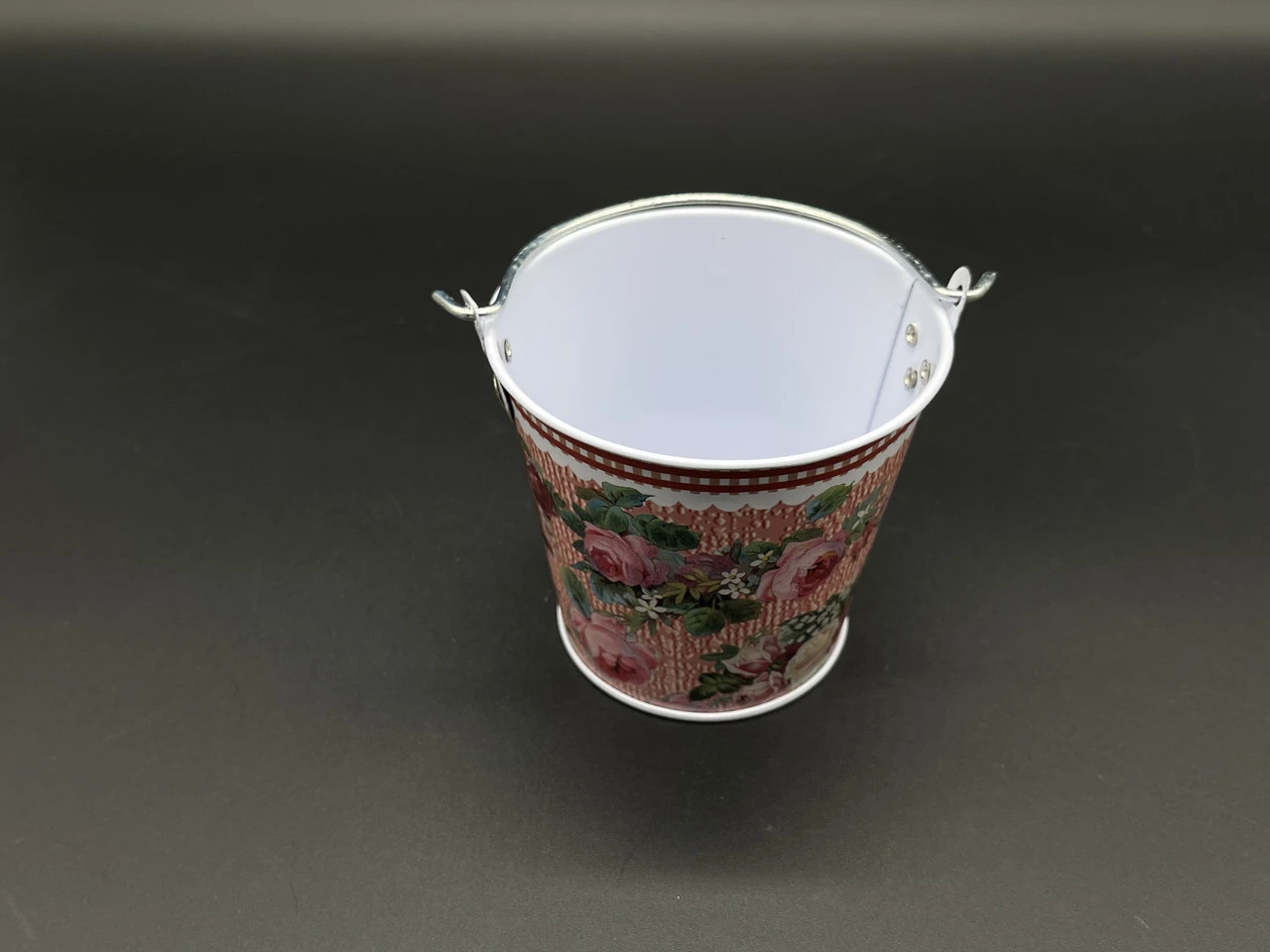 Ведерко декоративное металлическое, 8х8см, Цвет «красный»