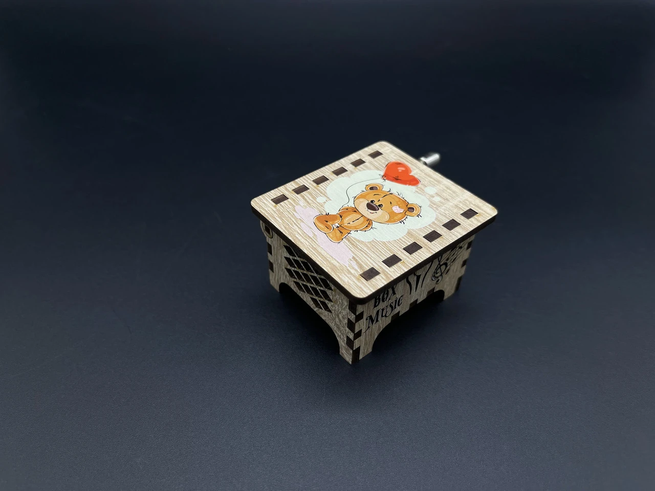 Музична скринька "Ведмедик", 6х5см, Колір "білий"