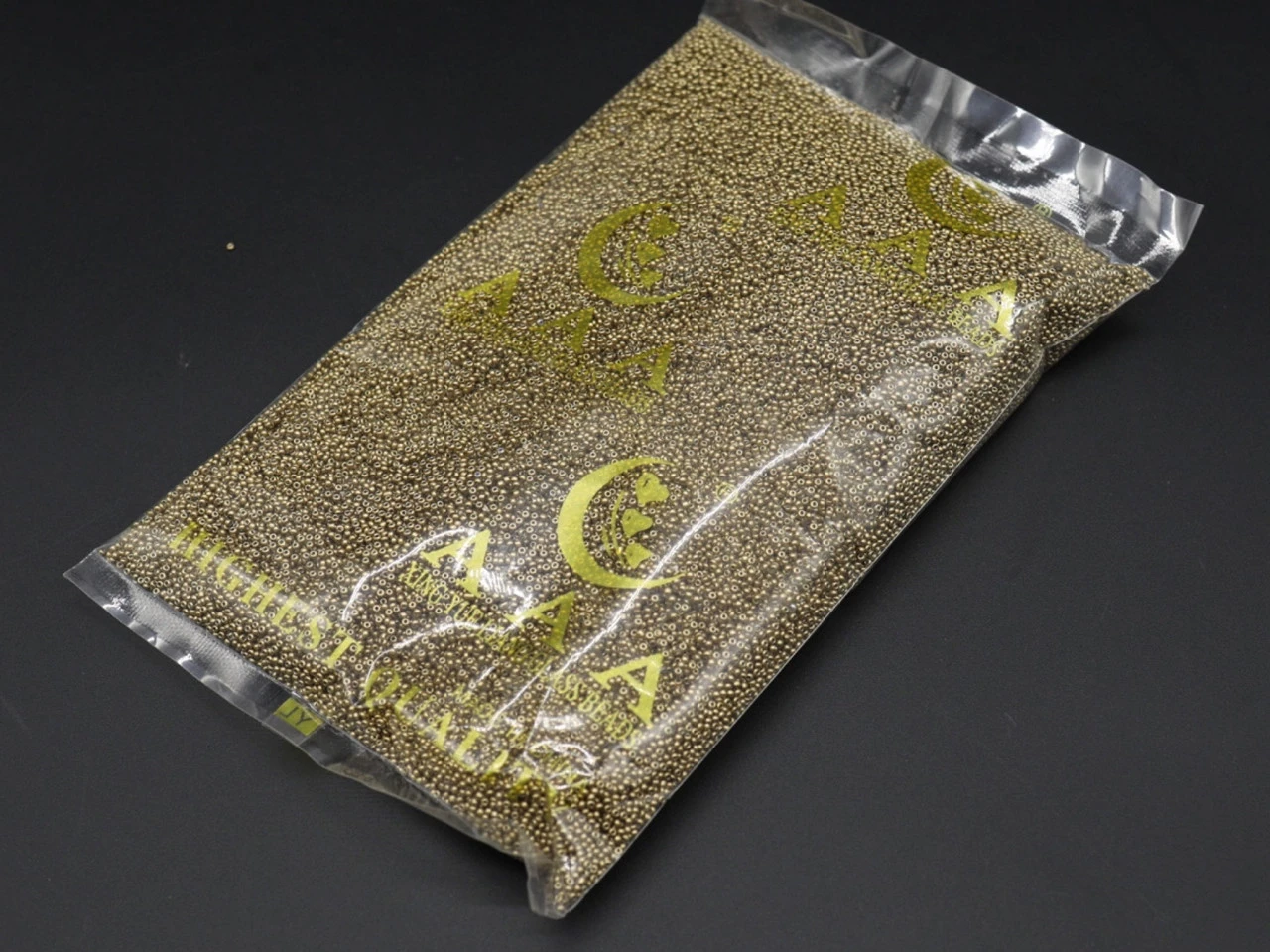 Бісер, Круглий, 1,5мм, 100г/уп, Колір "золотистий " - 2