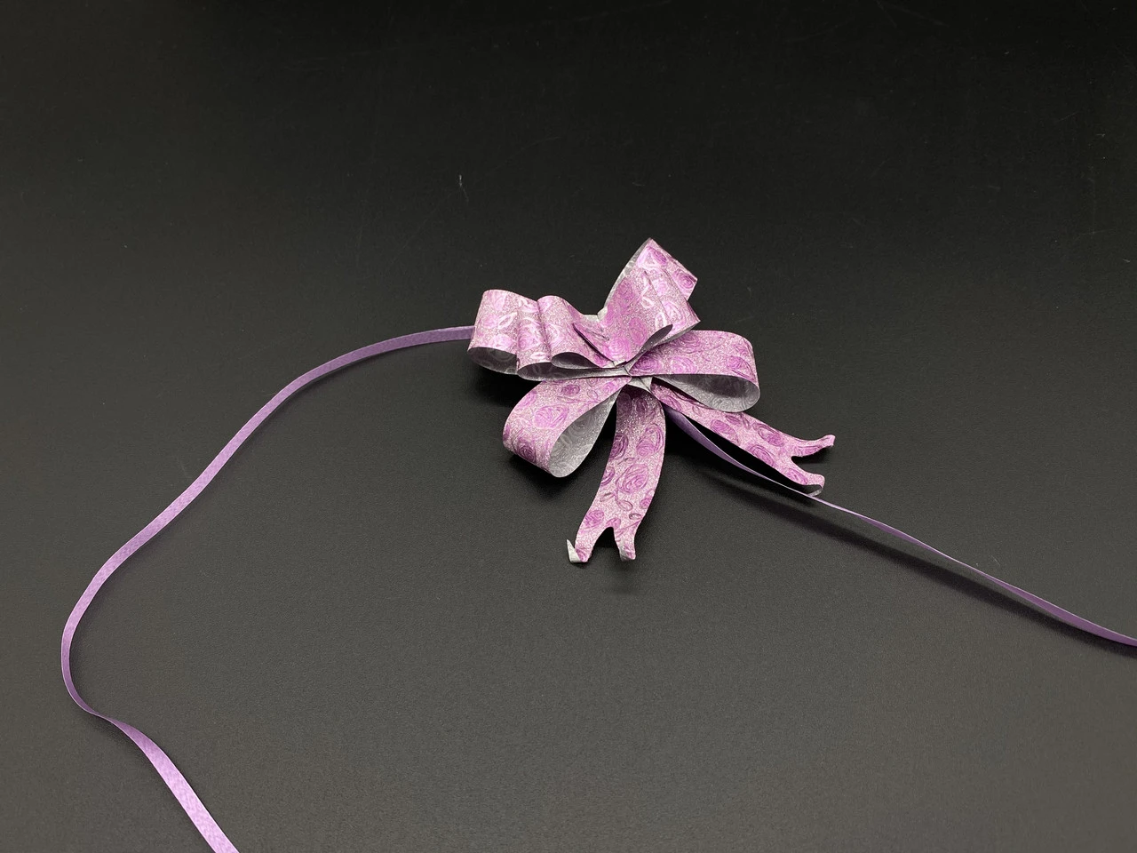 Бант подарунковий затяжний, 3х6см, Колір "рожевий"