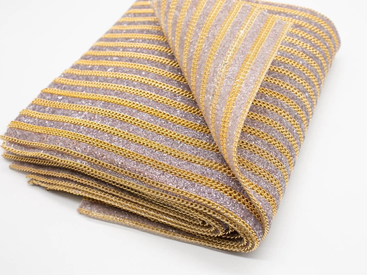 Стразовое полотно на силиконовой основе, 24х40см, Цвет «золотистый»