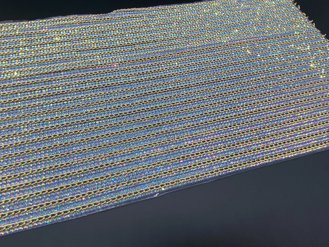 Стразовое полотно на силиконовой основе, 24х40см, Цвет «золотистый» - 2