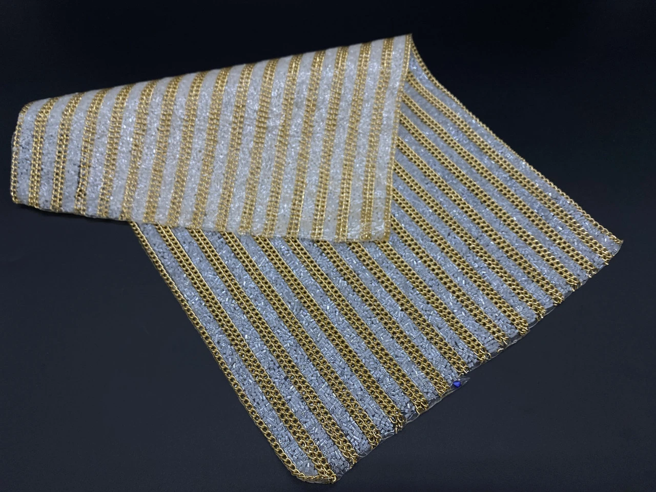 Стразовое полотно на силиконовой основе, 24х40см, Цвет «золотистый» - 2