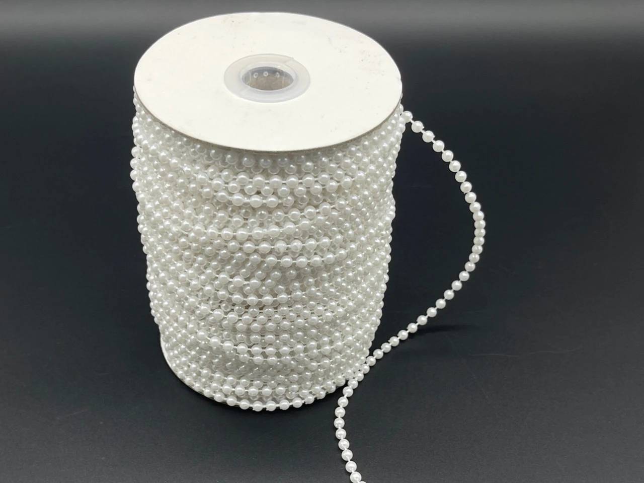 Лента из бусин, 4мм, Цвет «белый»