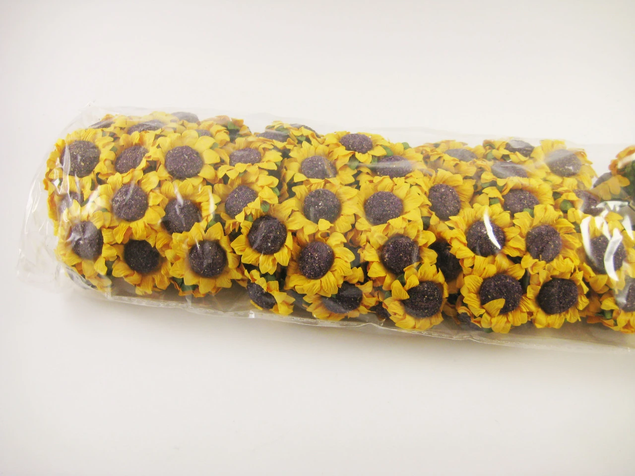 Квіти штучні на гілці, 10шт/пуч, соняшники, Колір "жовтий" - 2