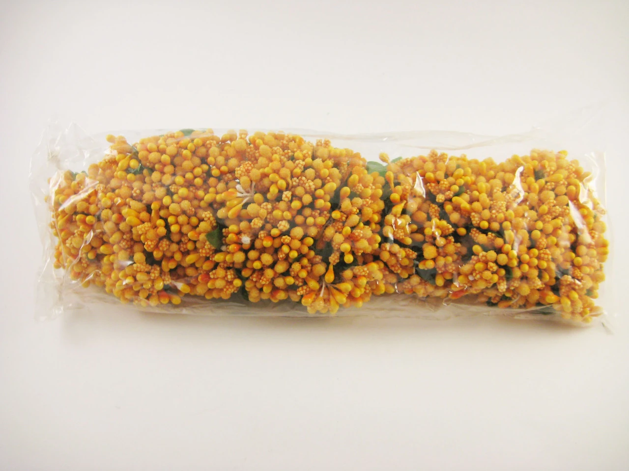 Квіти штучні на гілці, 12шт/пуч, тичинки, Колір "оранжевий" - 2