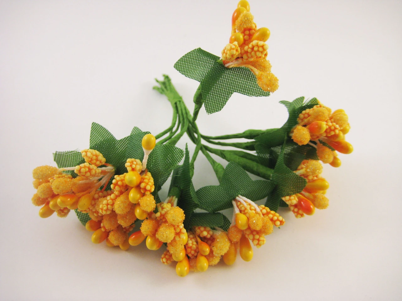 Квіти штучні на гілці, 12шт/пуч, тичинки, Колір "оранжевий"