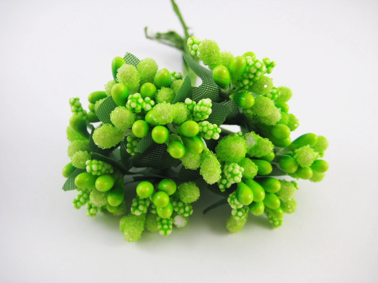 Квіти штучні на гілці, 12шт/пуч, тичинки, Колір "зелений"