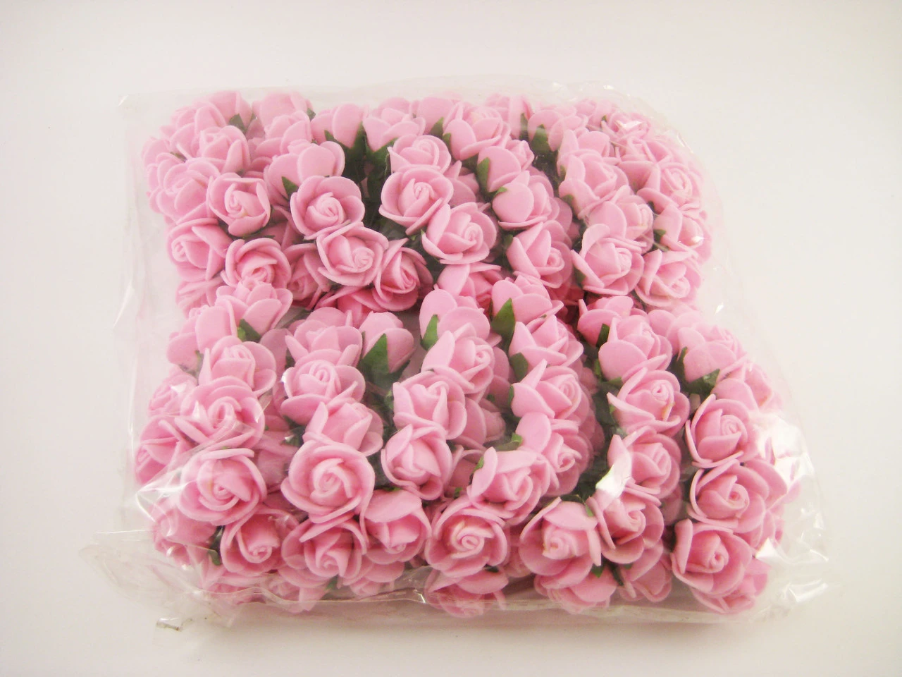 Квіти штучні на дроті, 12шт/пуч, Троянди, Колір "рожевий" - 2