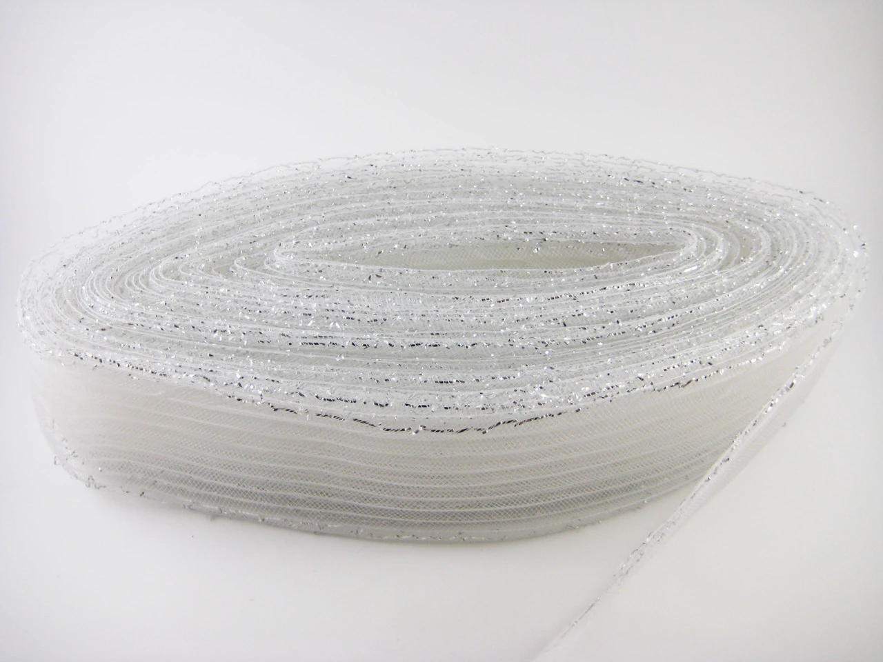 Стрічка декоративна для бантів, 80мм, 20м, Колір "білий" - 2
