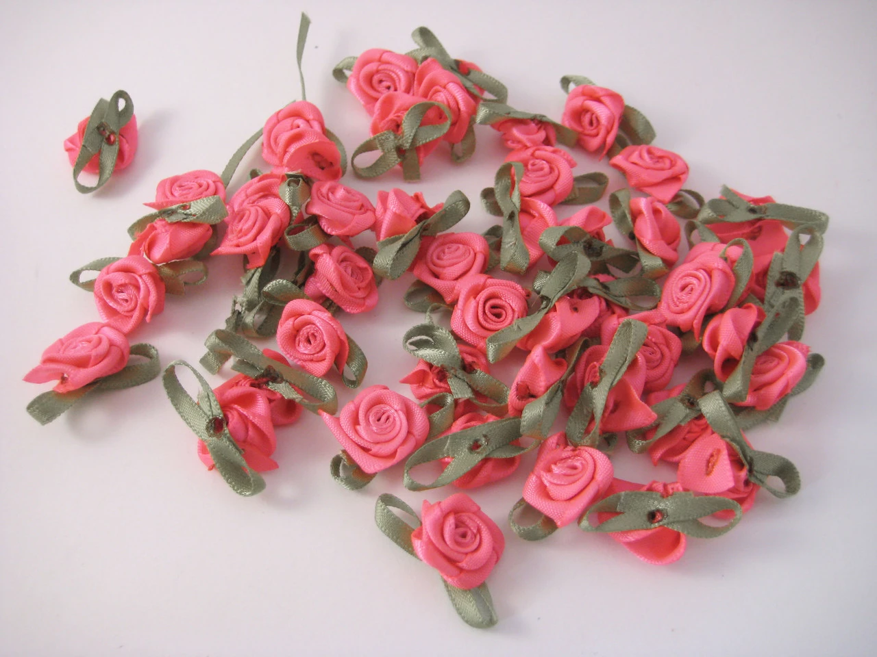 Квітка троянда пришивна, 15мм, Колір "рожевий" - 2