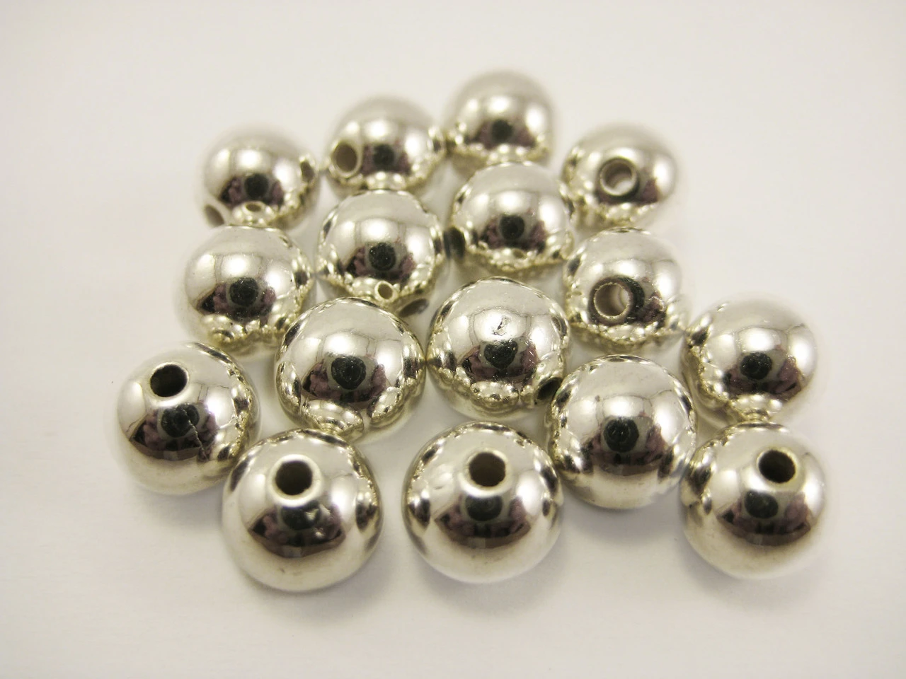 Бусины декоративные с отверстием, 8мм, Цвет «серебро»