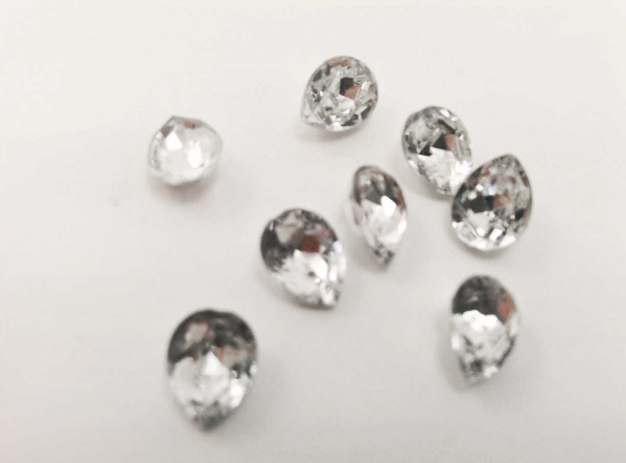 Стразы «Капля», 6х8мм, Цвет «прозрачный»
