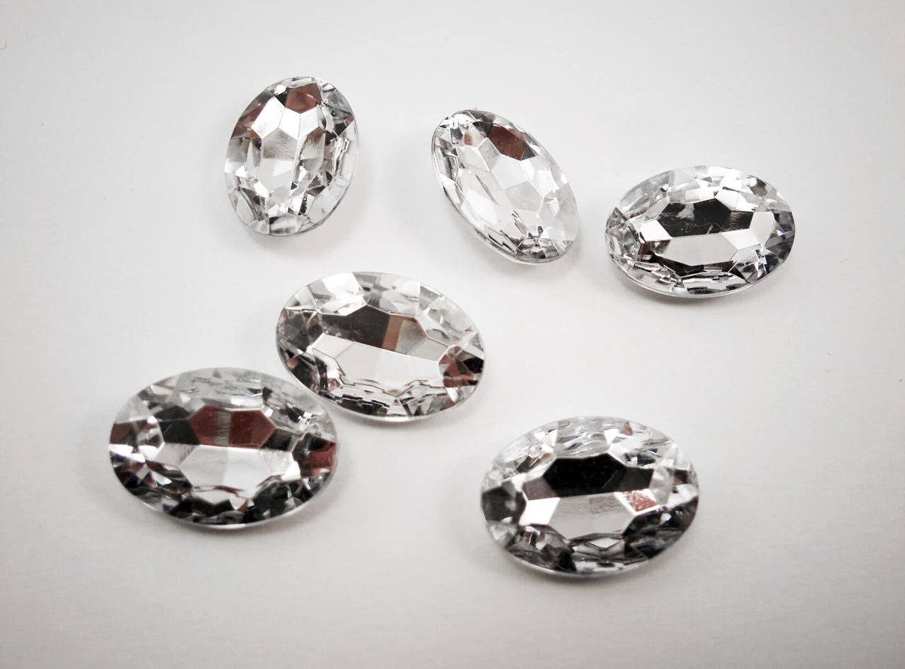 Стразы «Овал», 10х14мм, Цвет «прозрачный»