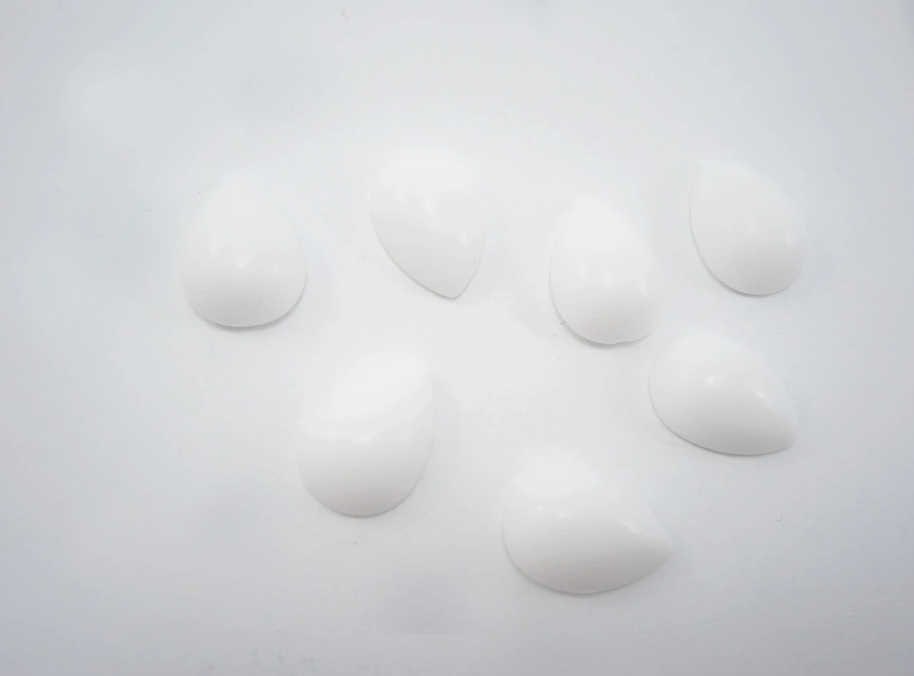 Стразы «Капля», 10х14мм, Цвет «белый»