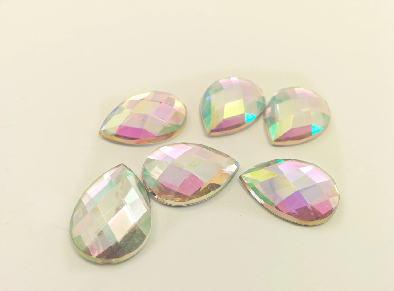 Стразы «Капля», 13х18мм, Цвет «прозрачный»