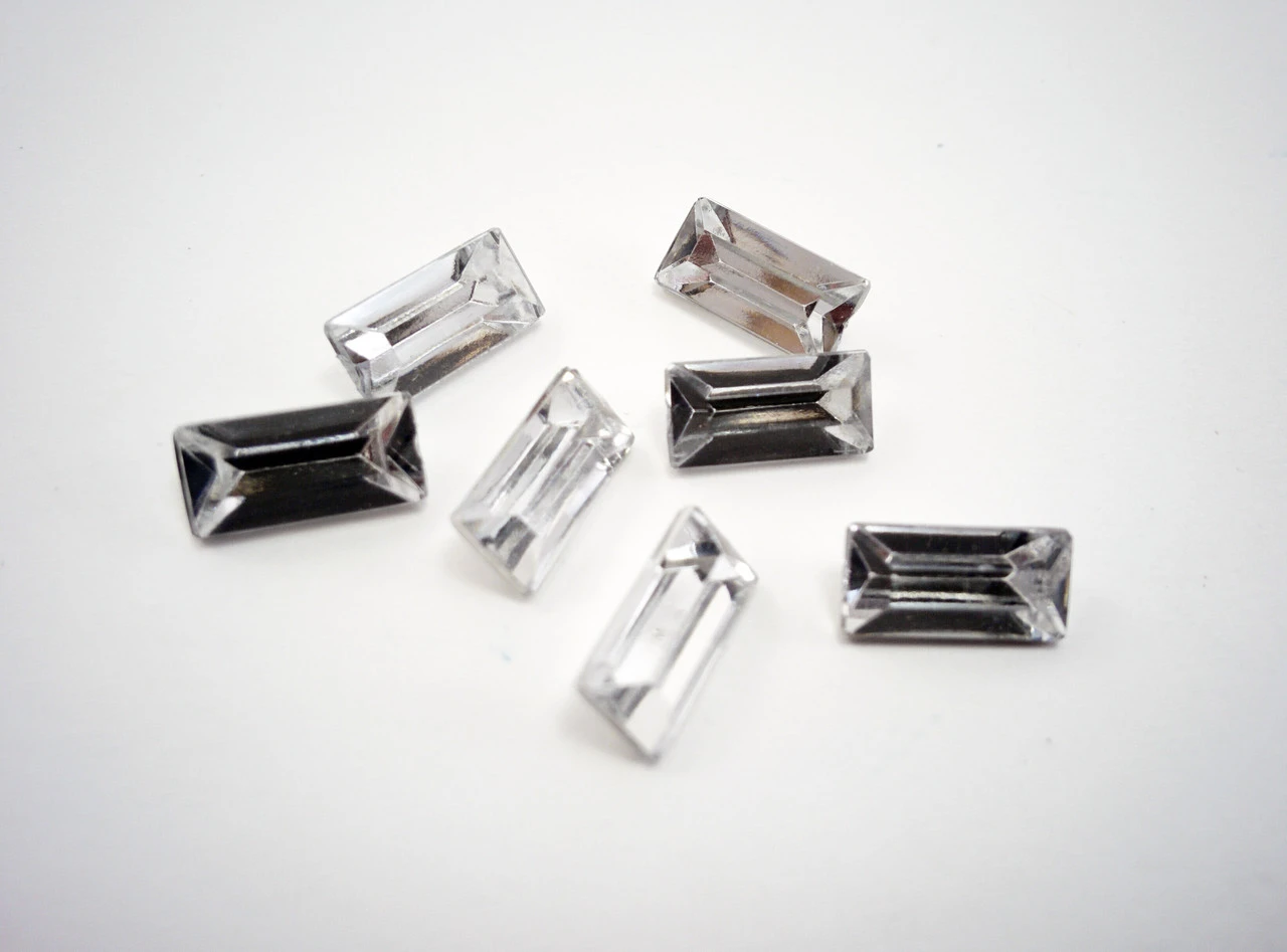 Стразы «Прямоугольник», 5х10мм, Цвет «прозрачный»