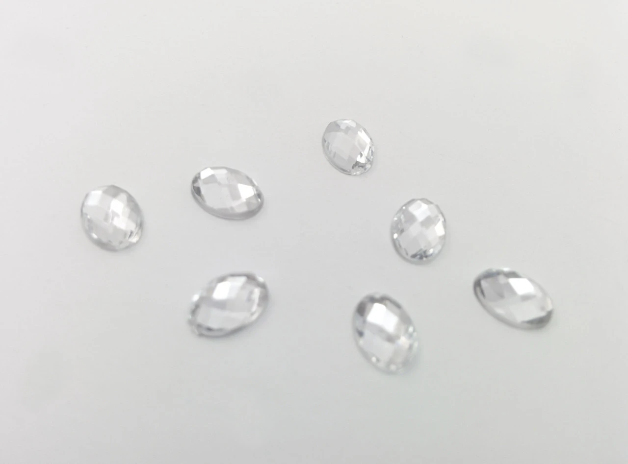 Стразы «Овал», 6х8мм, Цвет «прозрачный»