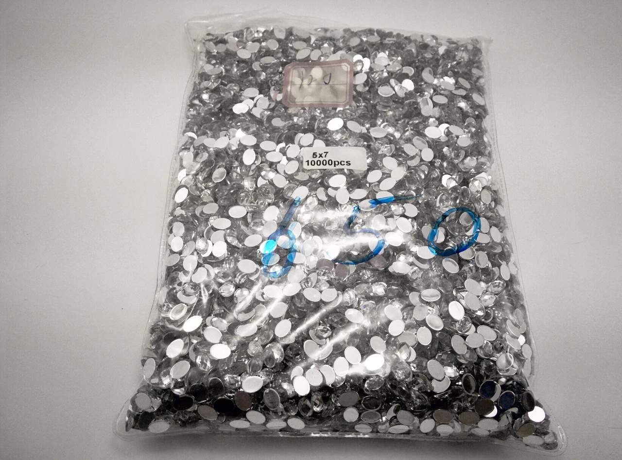 Стразы «Овал», 6х8мм, Цвет «прозрачный» - 2