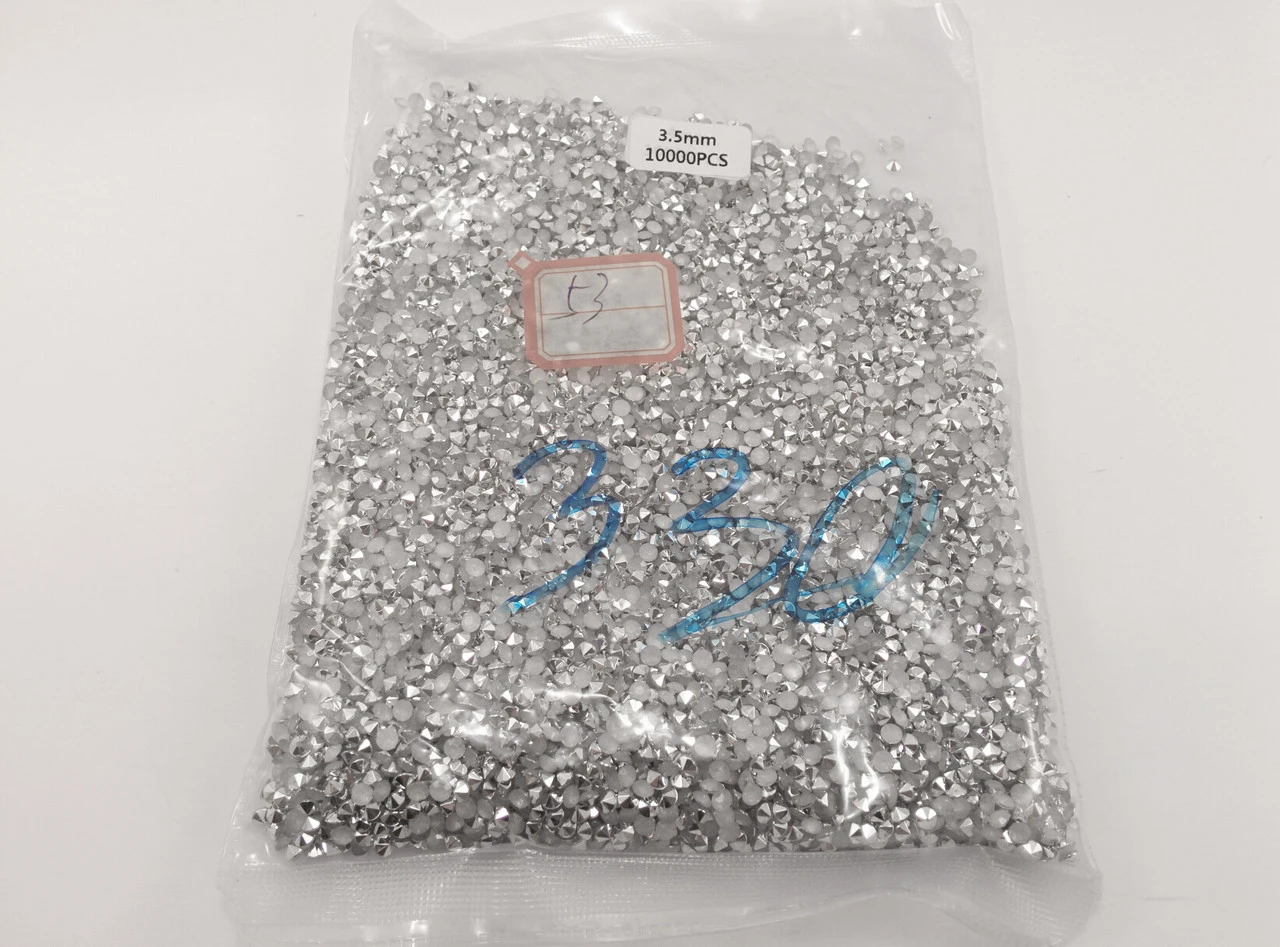 Стразы «Круглые», 6х8мм, Цвет «белый» - 2