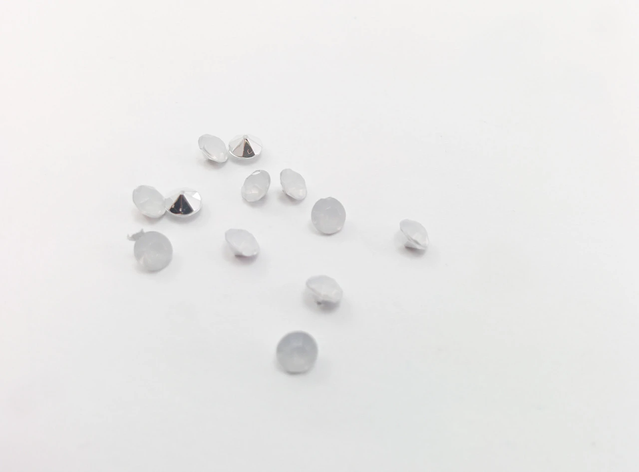 Стразы «Круглые», 6х8мм, Цвет «белый»