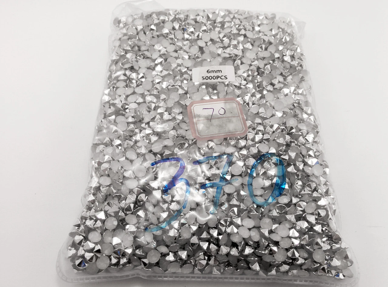 Стразы «Круглые», 6мм, Цвет «белый» - 2