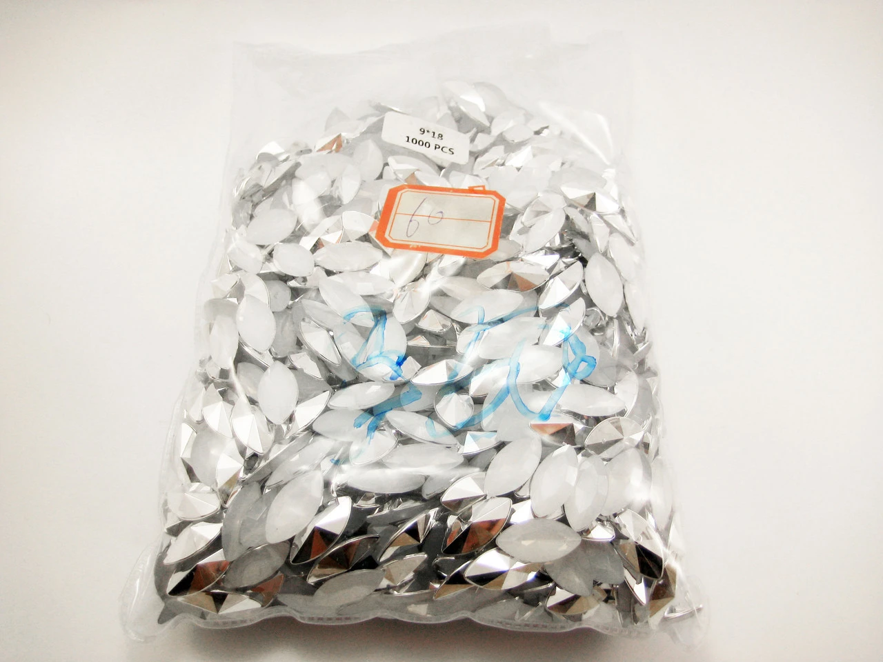 Стразы «Лепесток», 9х18мм, Цвет «белый» - 2