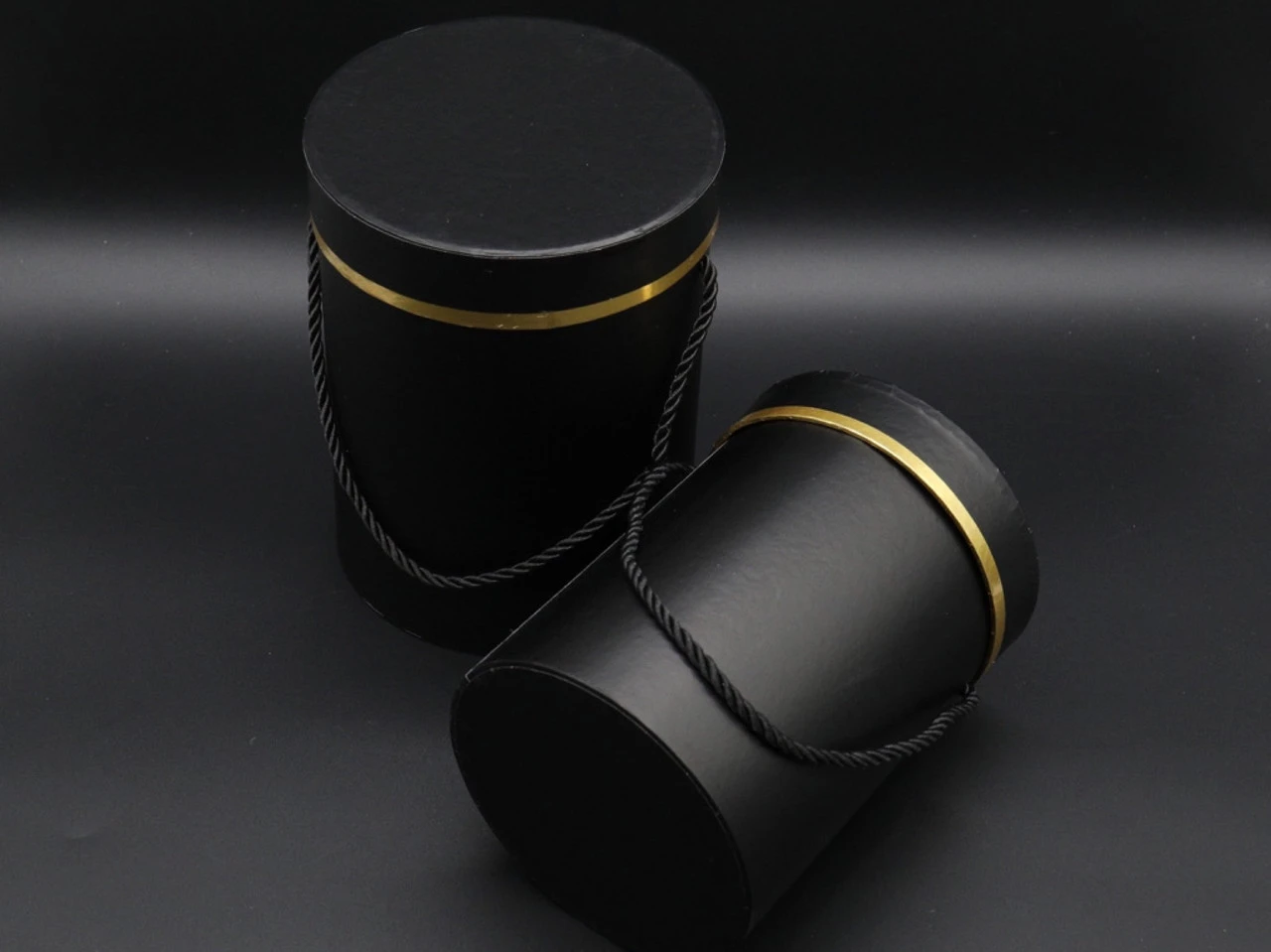 Коробка подарочная для цветов со шнурочком, 15х20см, Цвет «черный», 2шт