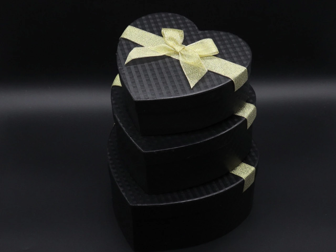 Коробка подарункова, Серце, 21х9см, Колір "чорний", 3шт