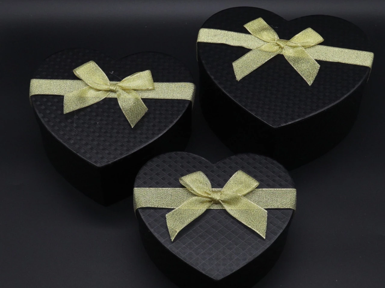 Коробка подарункова, Серце, 21х9см, Колір "чорний", 3шт - 2