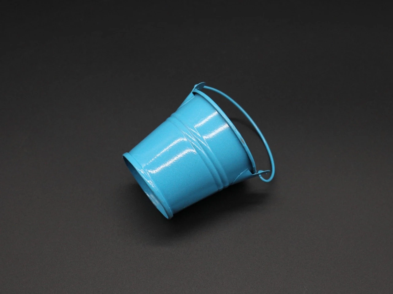 Ведерко декоративное металлическое, 6см, Цвет «голубой»